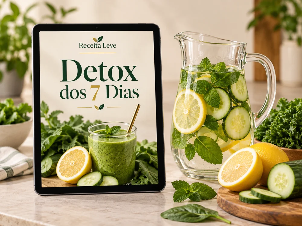 Mockup ilustrativo do bônus Guia Detox dos 7 Dias